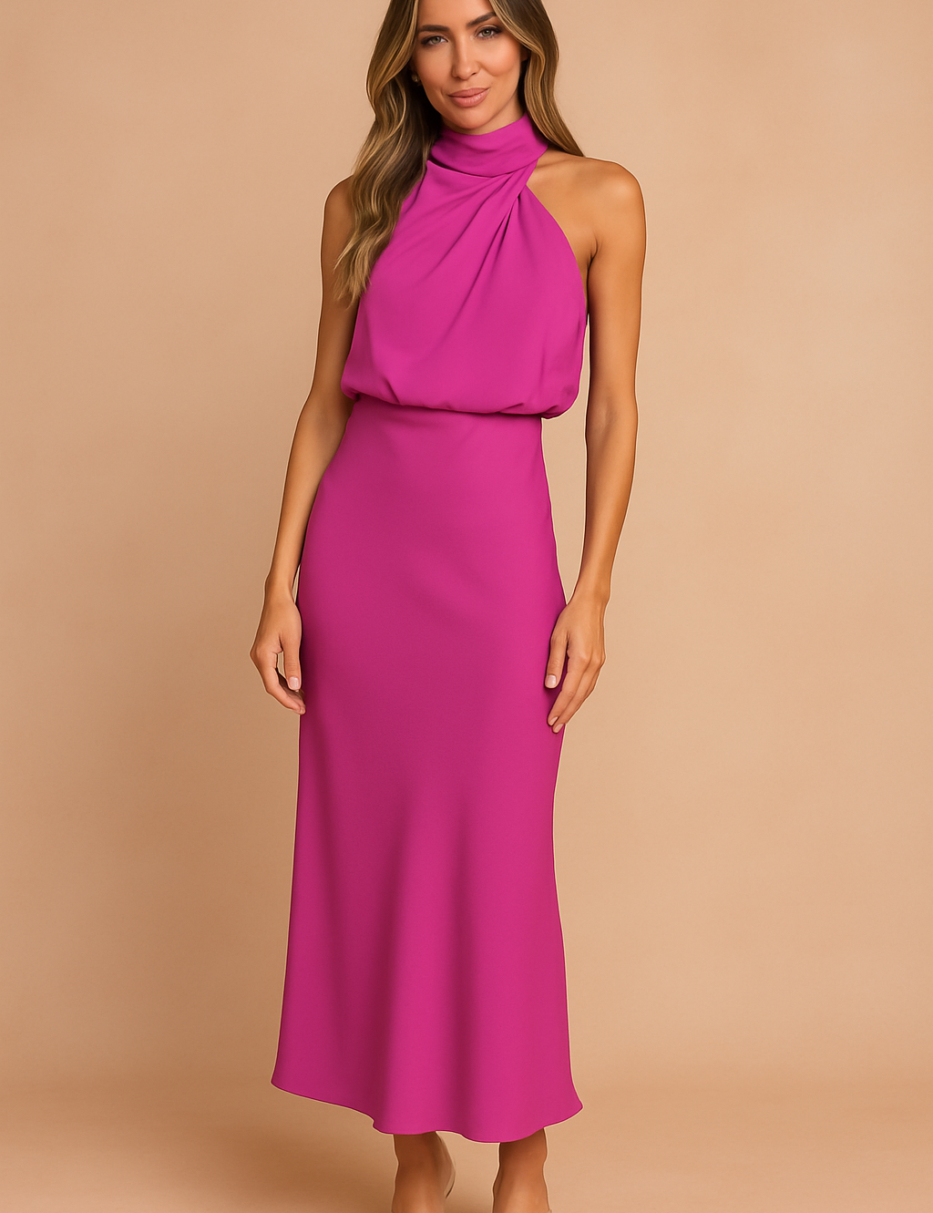 Madelyn | Elegant Women's Draped Midi Dress 5